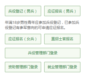 全国征兵网首页右侧菜单